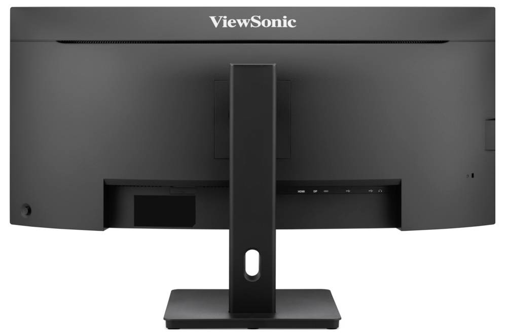 ViewSonic ColorPro 27-Zoll IPS Monitor mit 120 Hz und 100% sRGB auf einem silbernen Ständer.