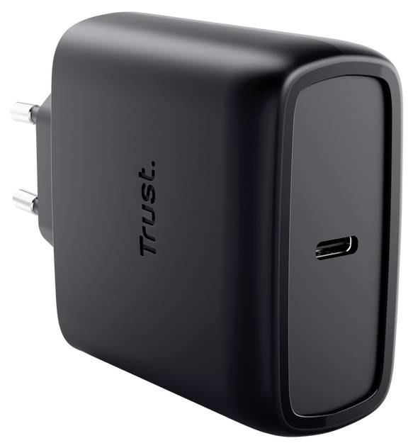 Black Trust Wandladegerät mit zweipoliger Steckverbindung und USB-C-Anschluss