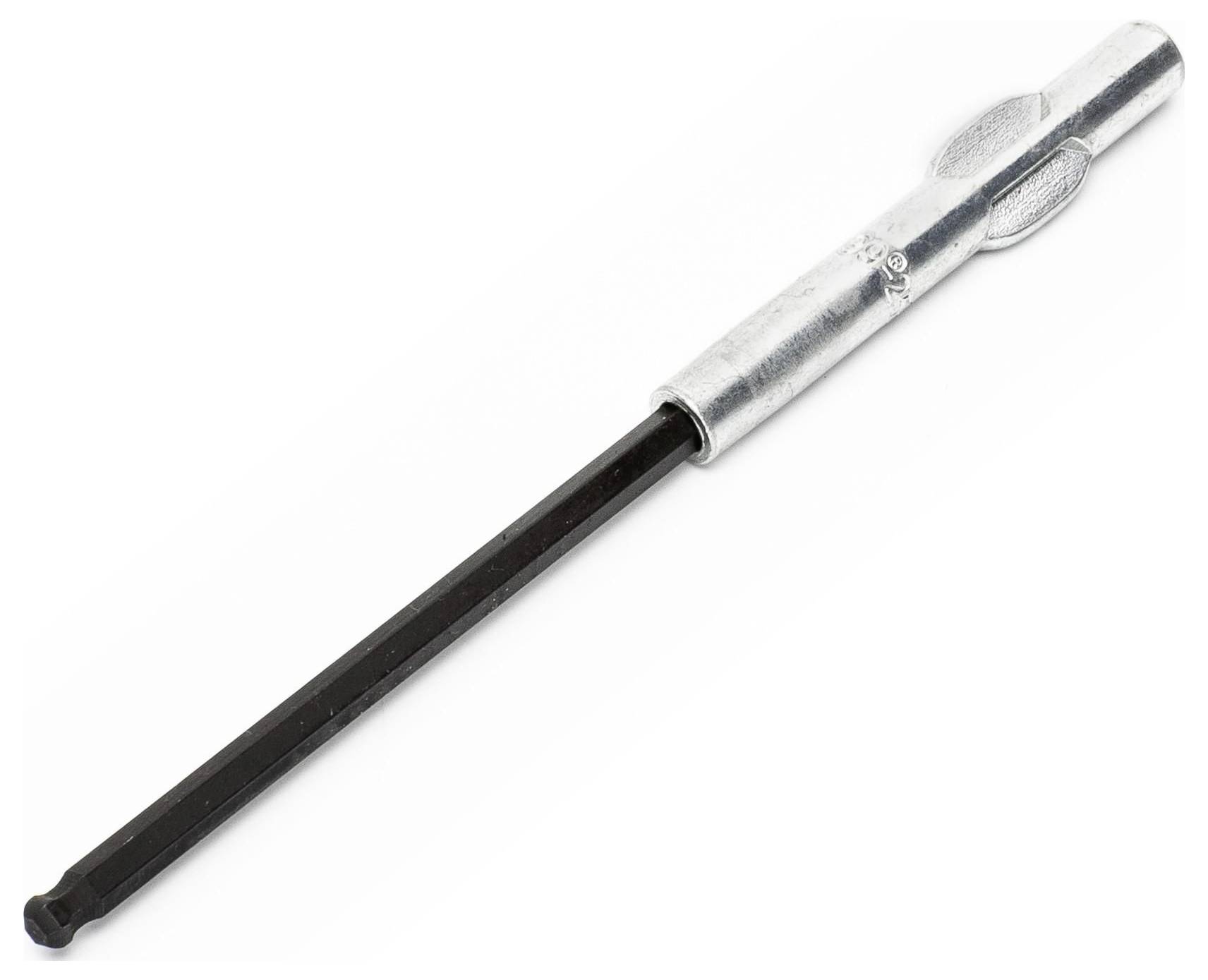 Ein silbernes Weller-Metalwerkzeug oder stiftförmiges Zubehörteil, horizontal auf weißem Hintergrund dargestellt.