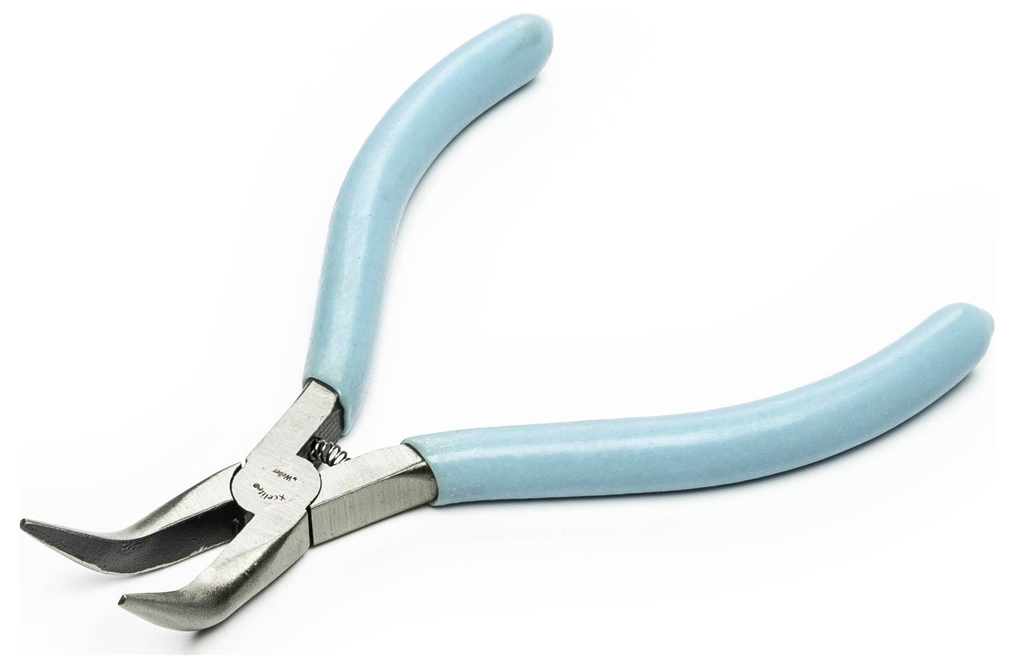 Seitenschneider mit blauem Griff auf weißem Hintergrund.