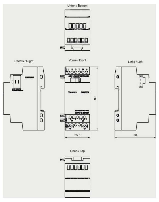 Siemens Logo! 9 6ED1055-1FB00-0BA3 SPS-Erweiterungsmodul 115 V/AC, 115 V/DC, 230 V/AC, 230 V/DC