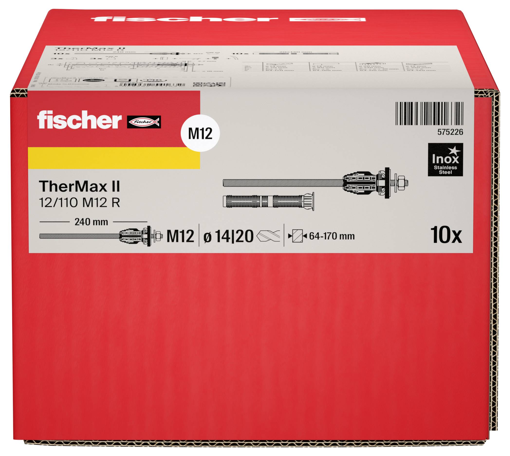 Red Fisher TherMax II M12 Befestigungsbox mit Kennzeichnung „TherMax II 12/110 M12 R
