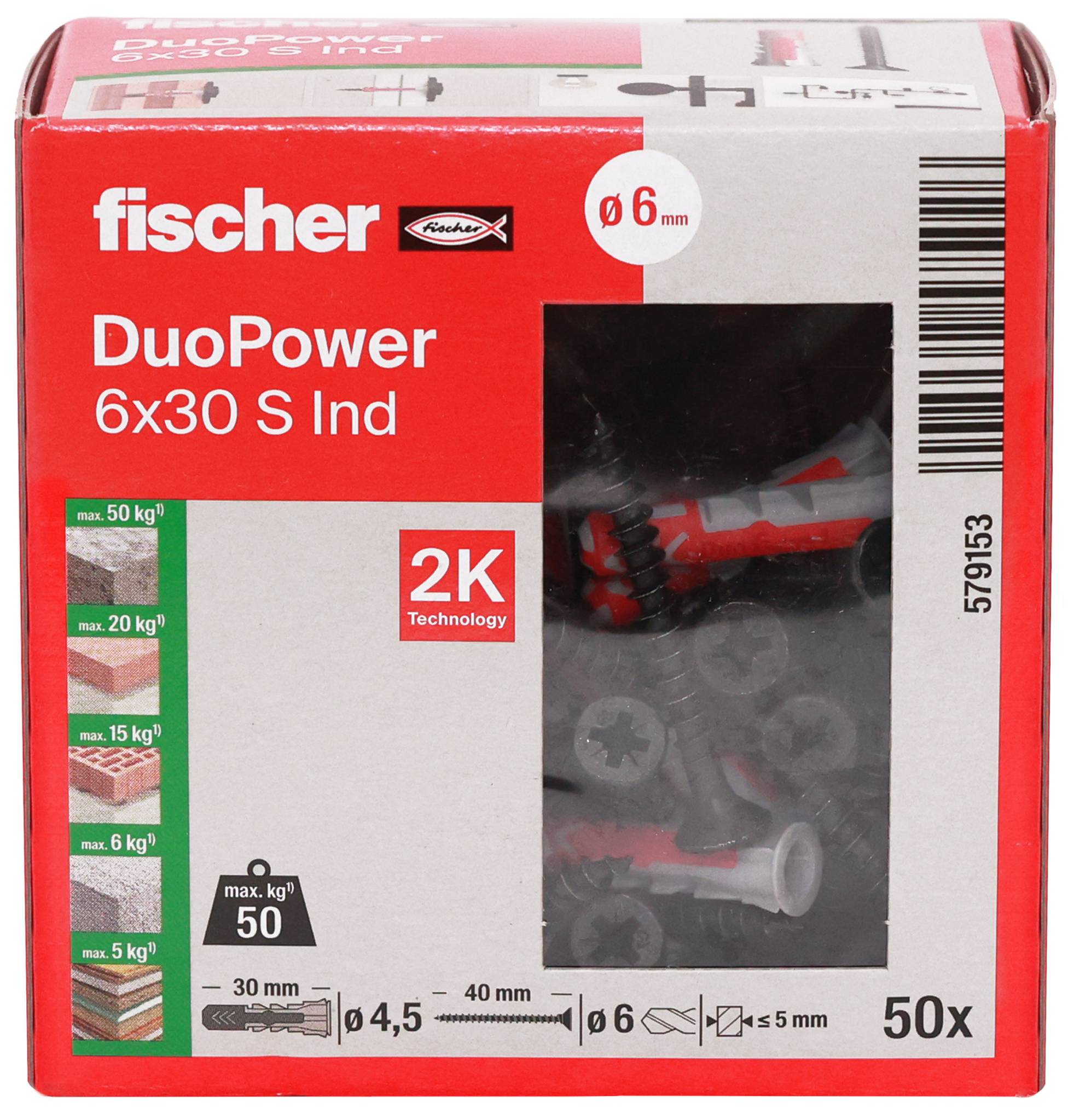 Fischer 579153 Universaldübel 30mm 50St.