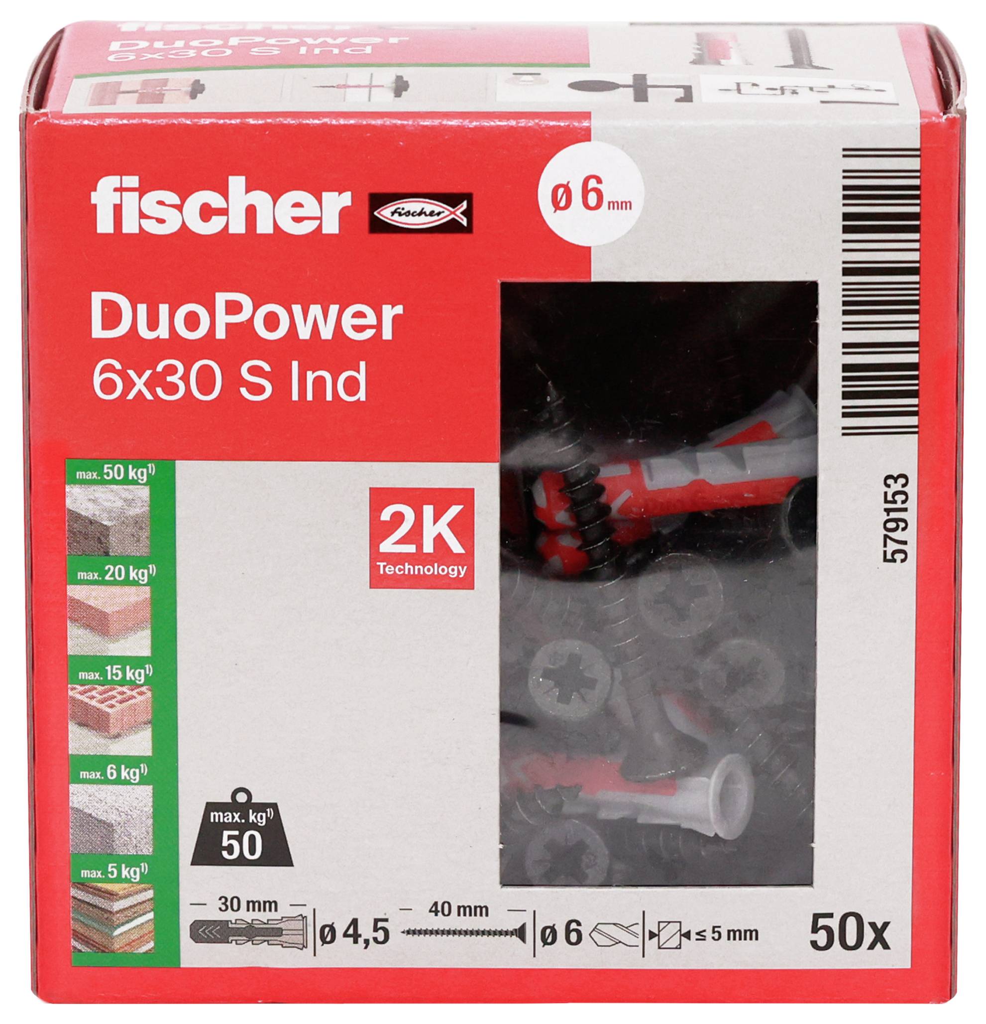 Fischer 579153 Universaldübel 30mm 50St.