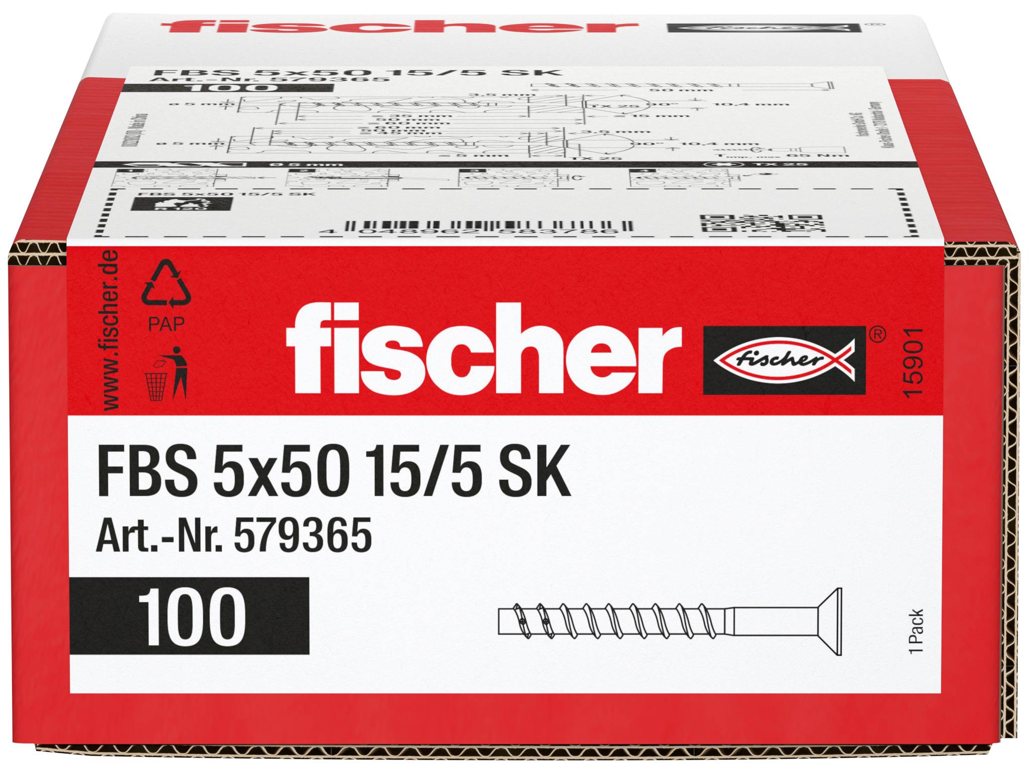 Fischer 579365 Betonschraube 50mm TX galvanisch verzinkt 100St.