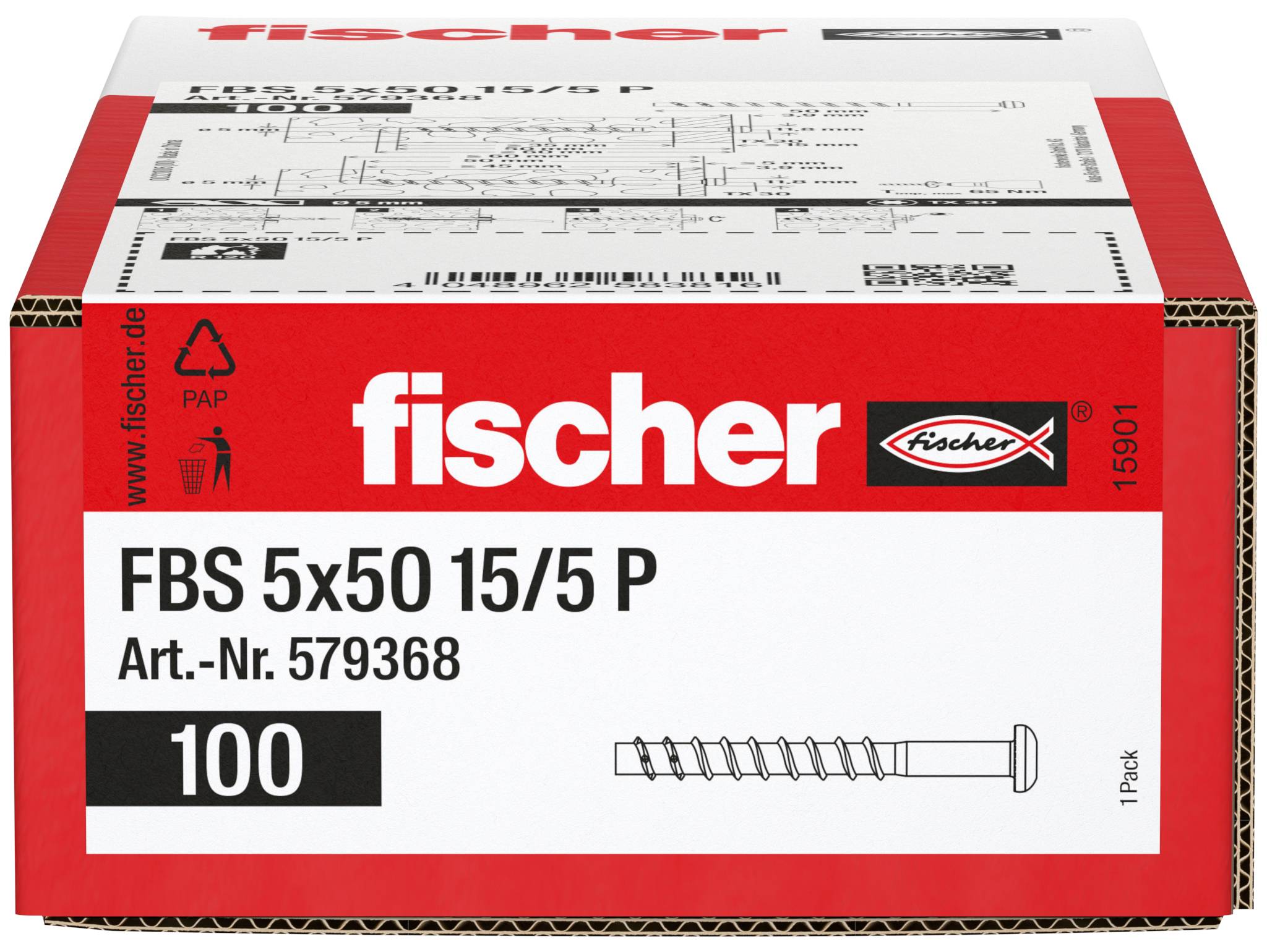Fischer 579368 Betonschraube 50mm TX galvanisch verzinkt 100St.