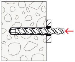 Metallschraube mit Unterlegscheibe-Kopf und sternförmigem Antrieb, dargestellt in Seiten- und Draufsicht auf weißem Hintergrund.