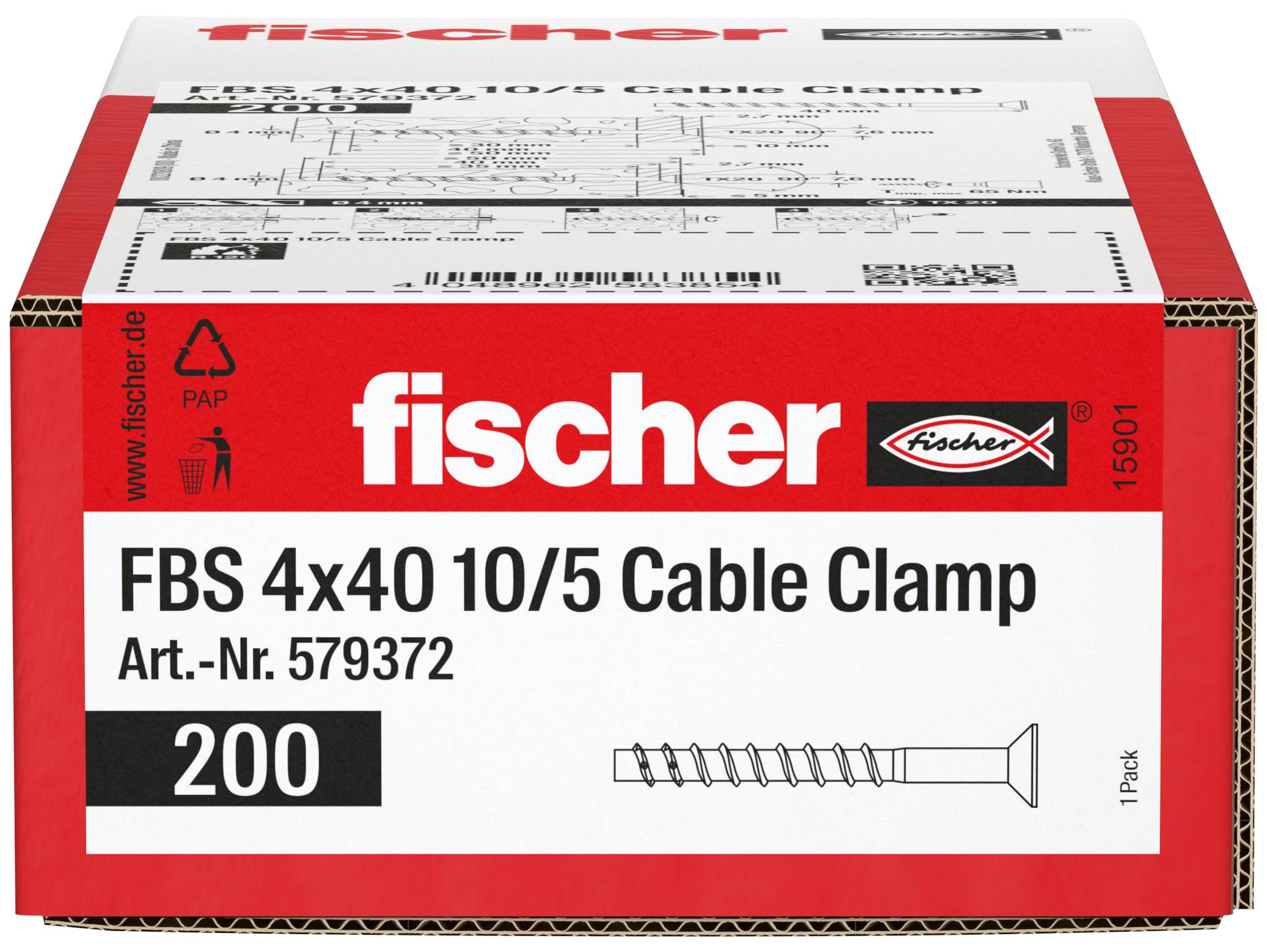 Fischer 579372 Betonschraube 40mm TX galvanisch verzinkt 200St.