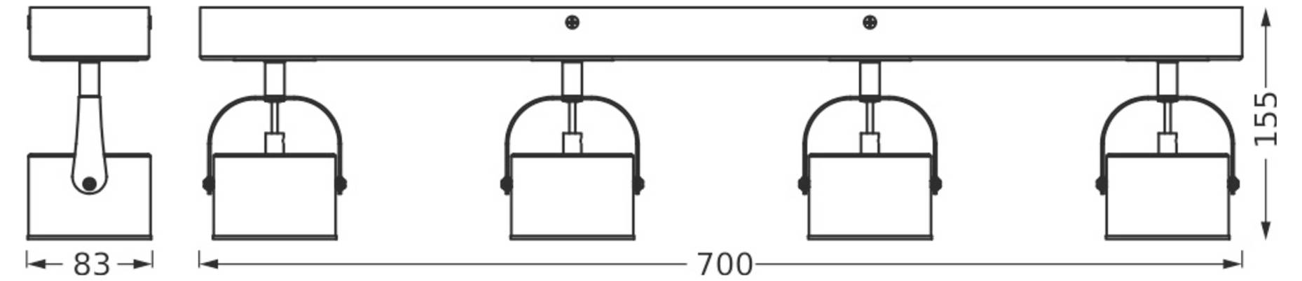OSRAM Decor Spot Jupiter 4 Spot 4099854471490 LED-Deckenstrahler, LED-Wandstrahler LED 22W Silber