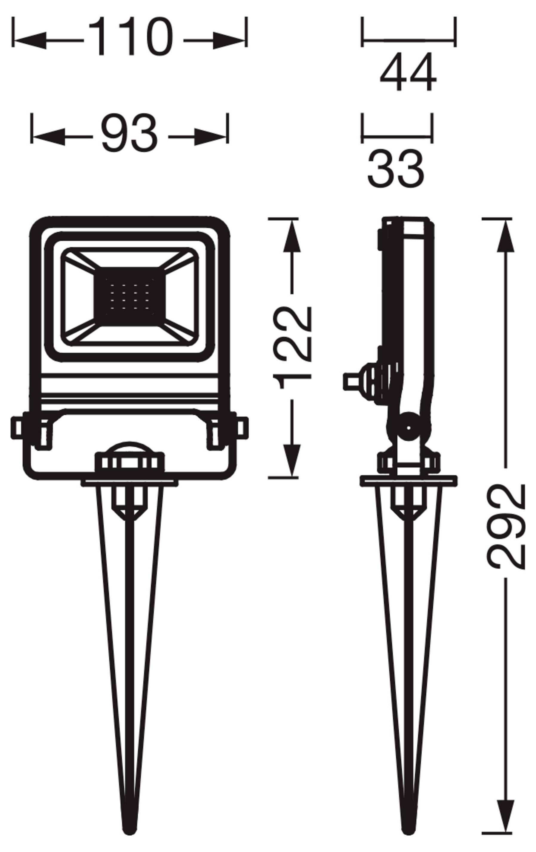 OSRAM HOMELIGHTING 4099854585838 ENDURA® Garden Flood Spike 10W 3000K LED-Gartenstrahler LED-Modul LED fest eingebaut 10W