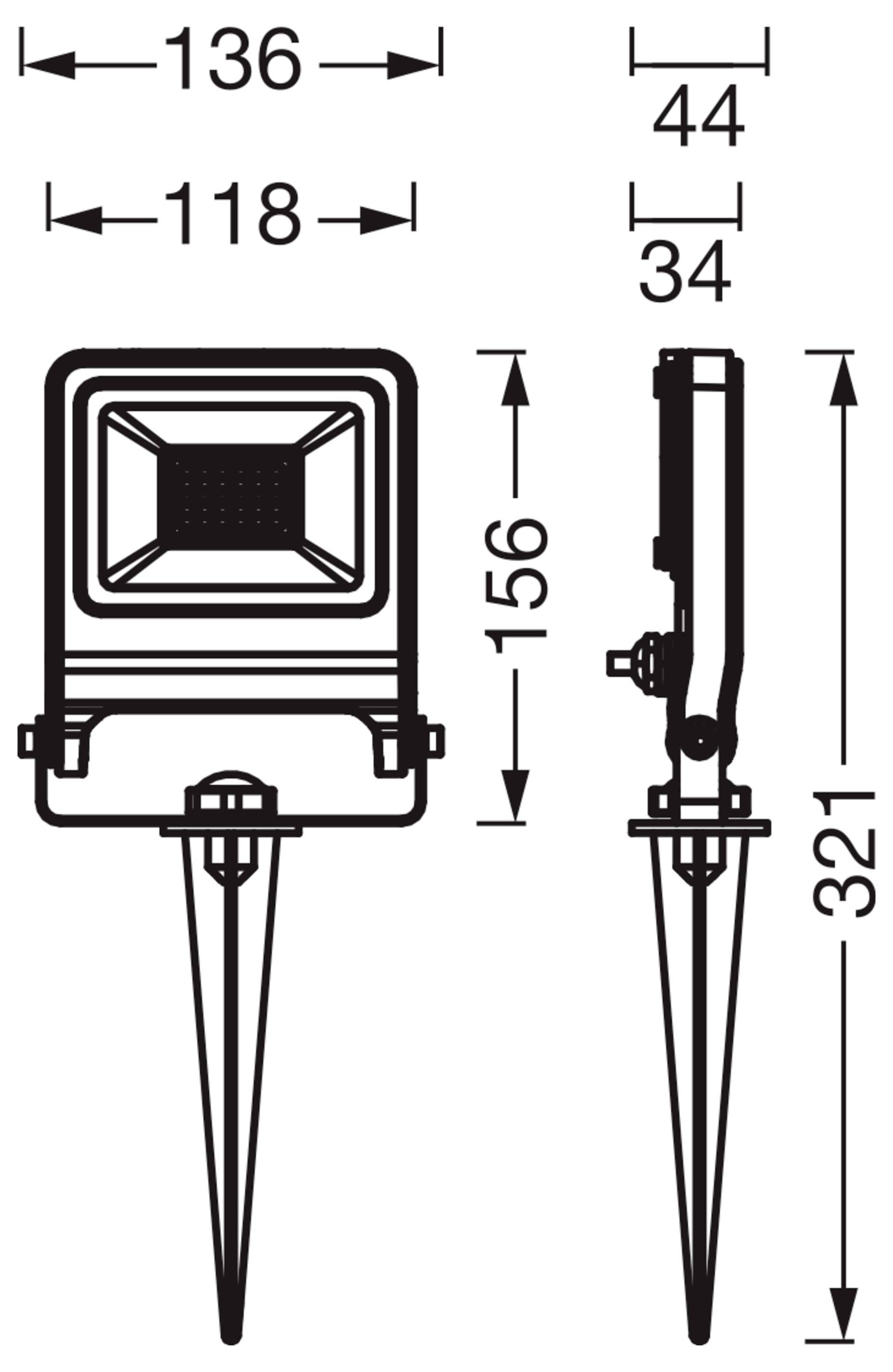 OSRAM HOMELIGHTING 4099854585852 ENDURA® Garden Flood Spike 20W 3000K LED-Gartenstrahler LED-Modul LED fest eingebaut 20W