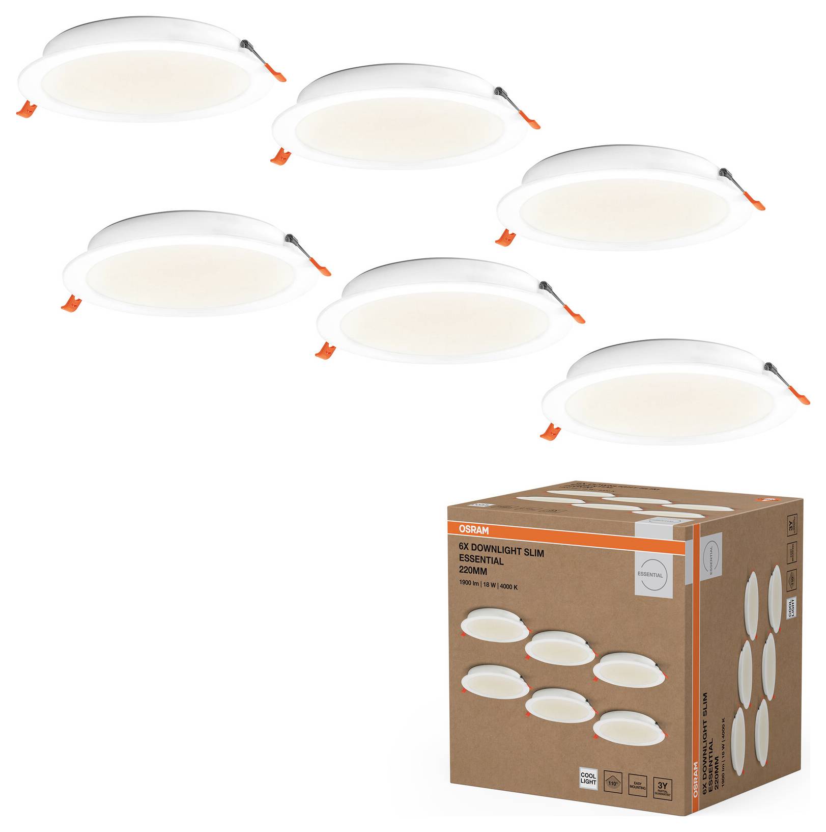 OSRAM Essential Downlights 18W 220mm 840 White 4099854478659 LED-Einbauleuchte LED LED fest eingebaut 18W