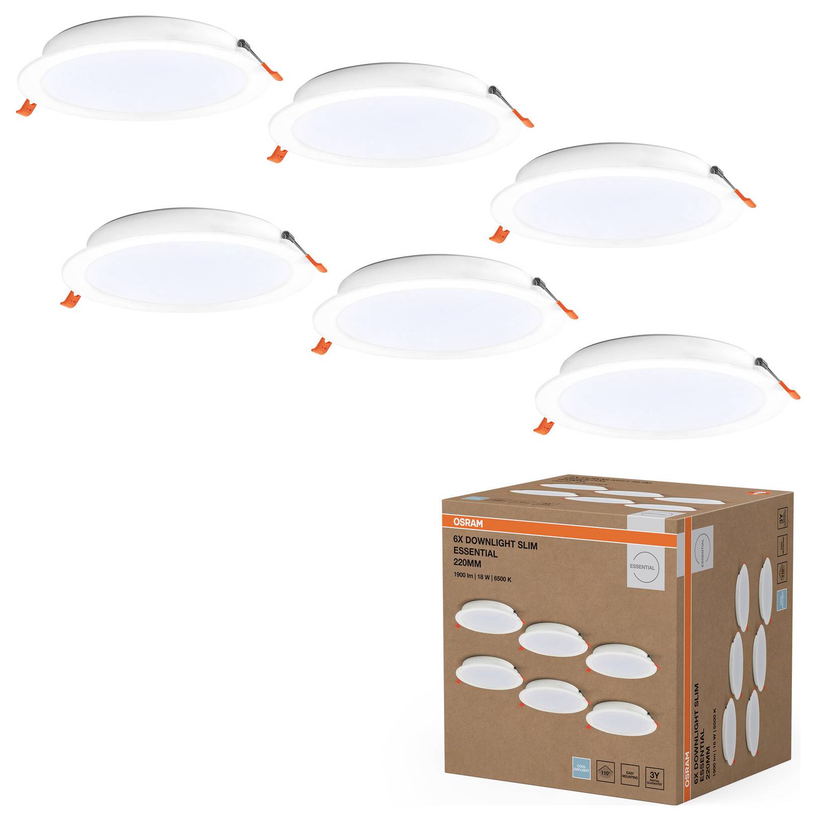OSRAM HOMELIGHTING 4099854478710 Essential Downlights 18W 220mm 865 White LED-Einbauleuchte