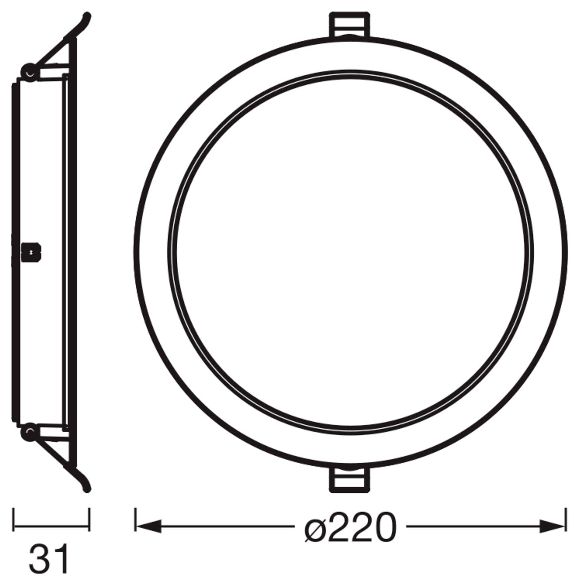 OSRAM HOMELIGHTING 4099854478710 Essential Downlights 18W 220mm 865 White LED-Einbauleuchte