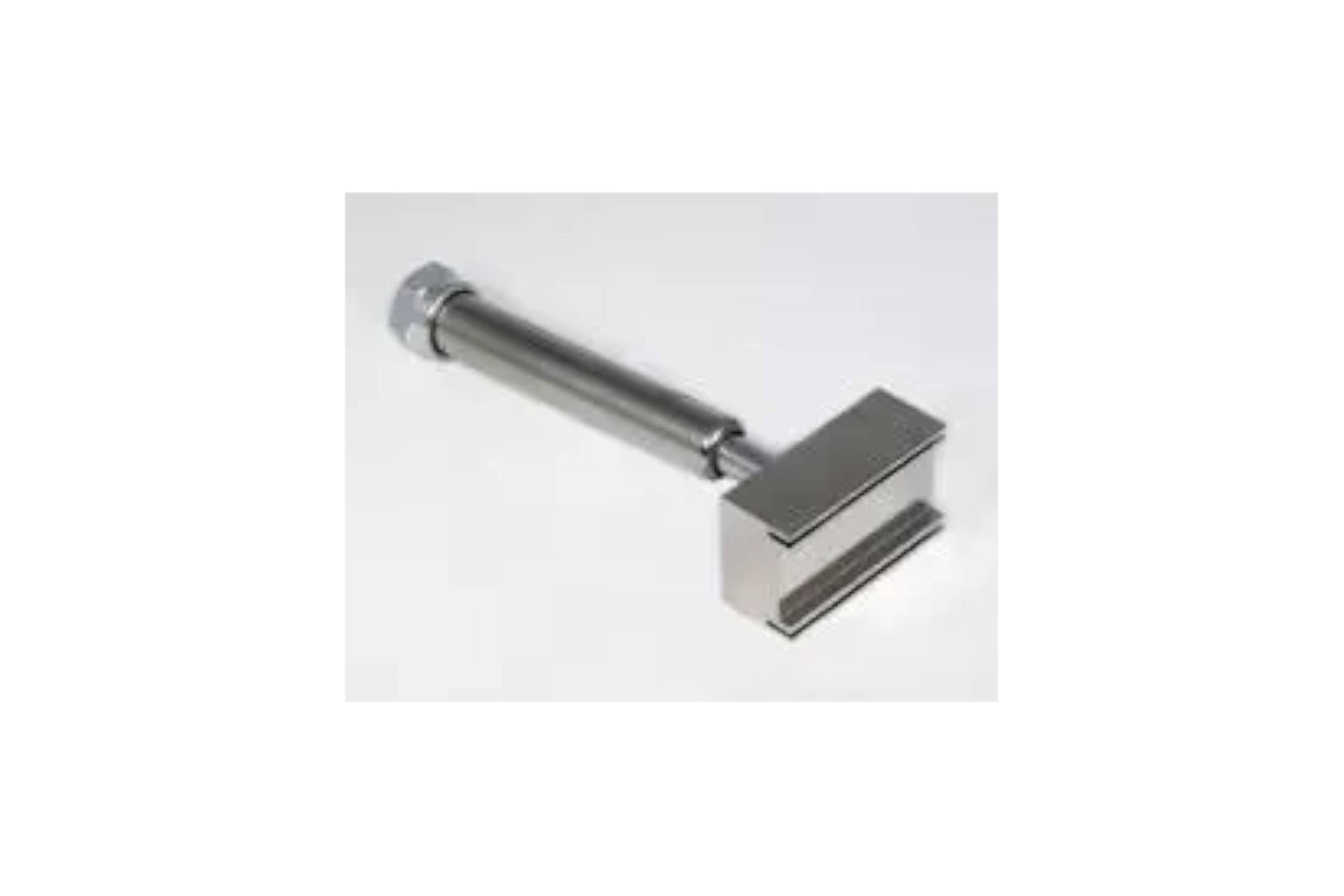 Metal clamp with a long bolt, shown on a plain white background.