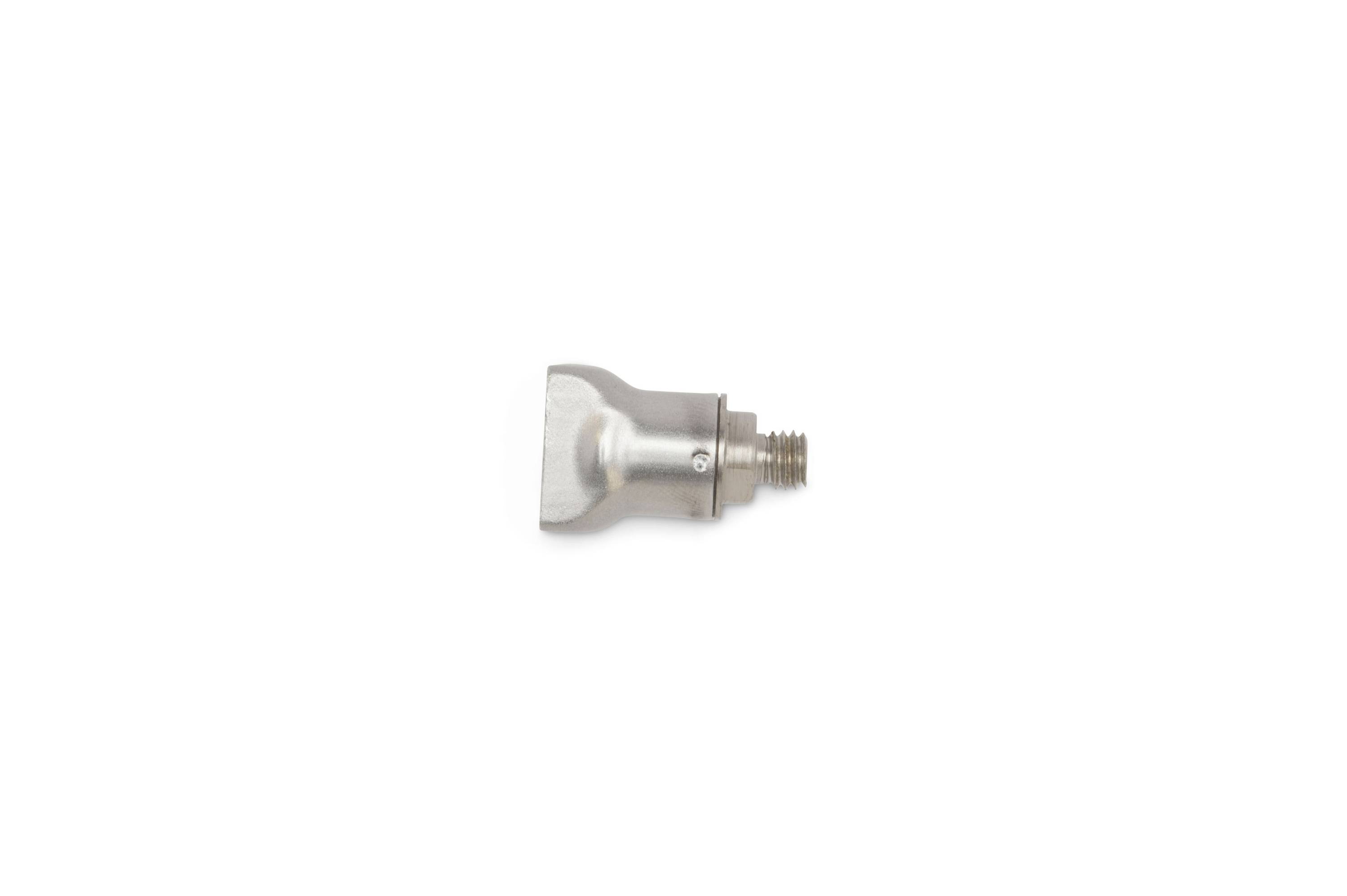 Metal electrical connector tip with a threaded end, shown isolated on a white background.