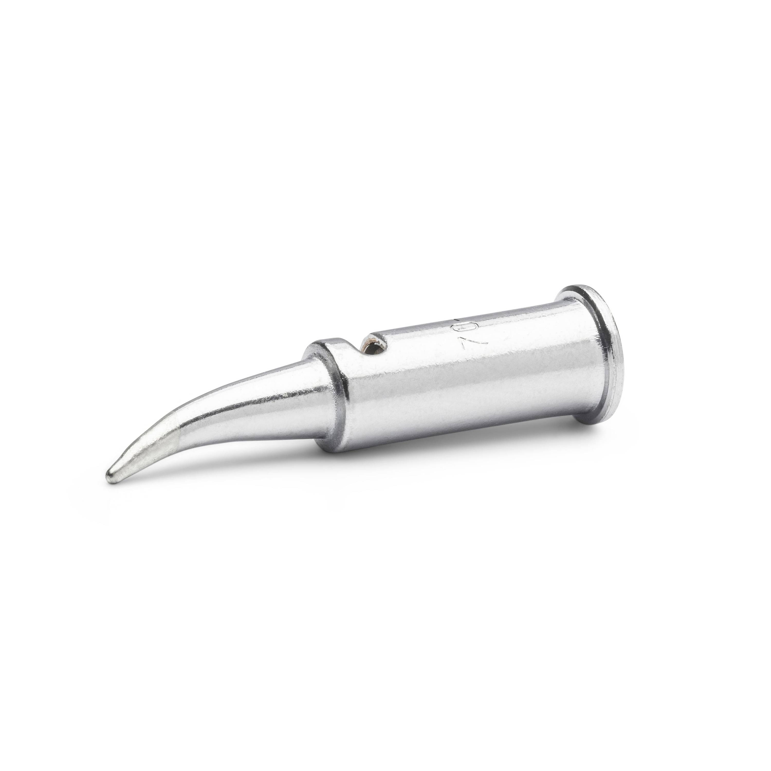 Metal soldering iron tip on a white background, shown isolated as a replacement nozzle or tip component.