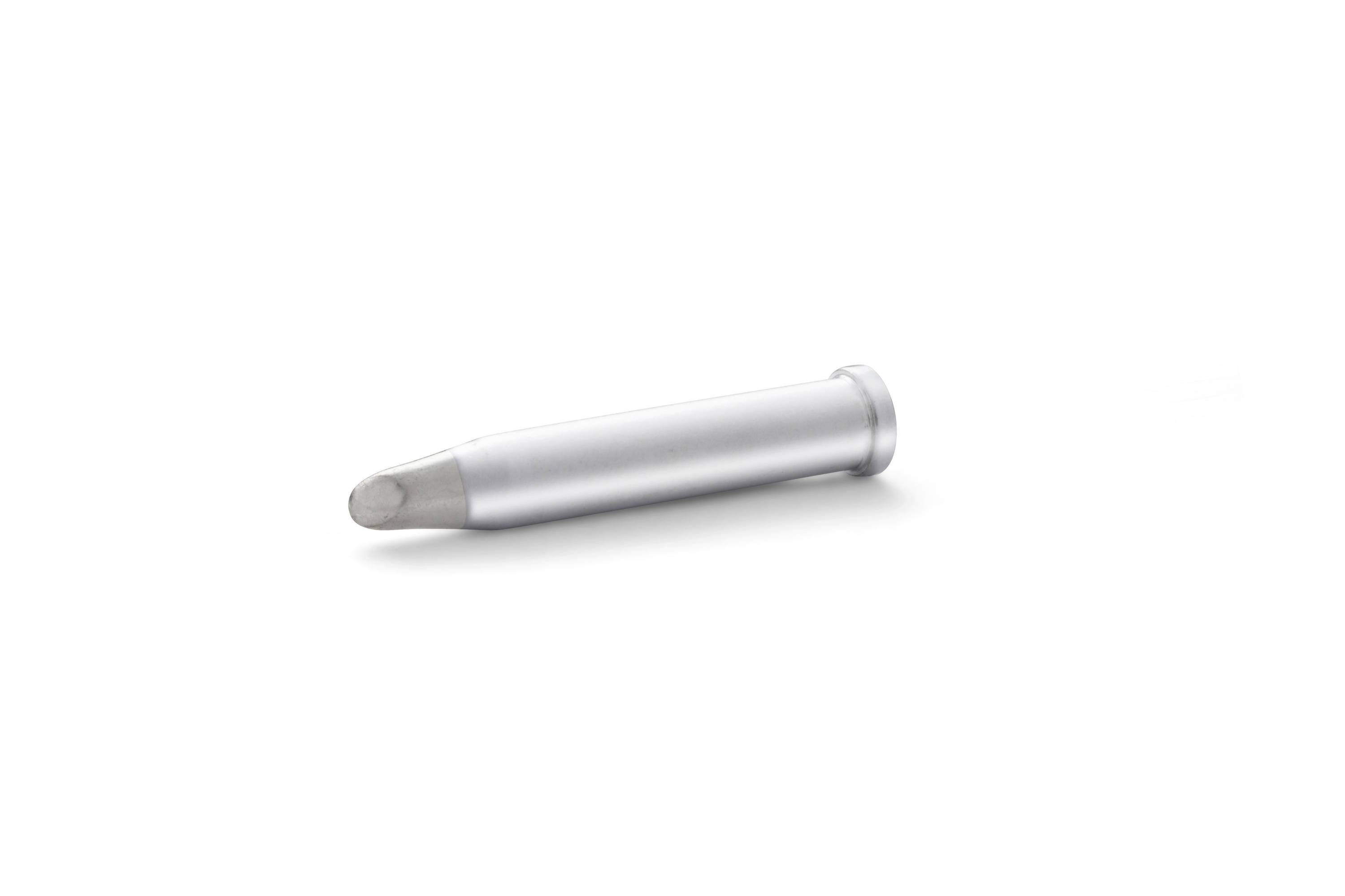 Silver vape cartridge on a white background, shown at a slight angle.