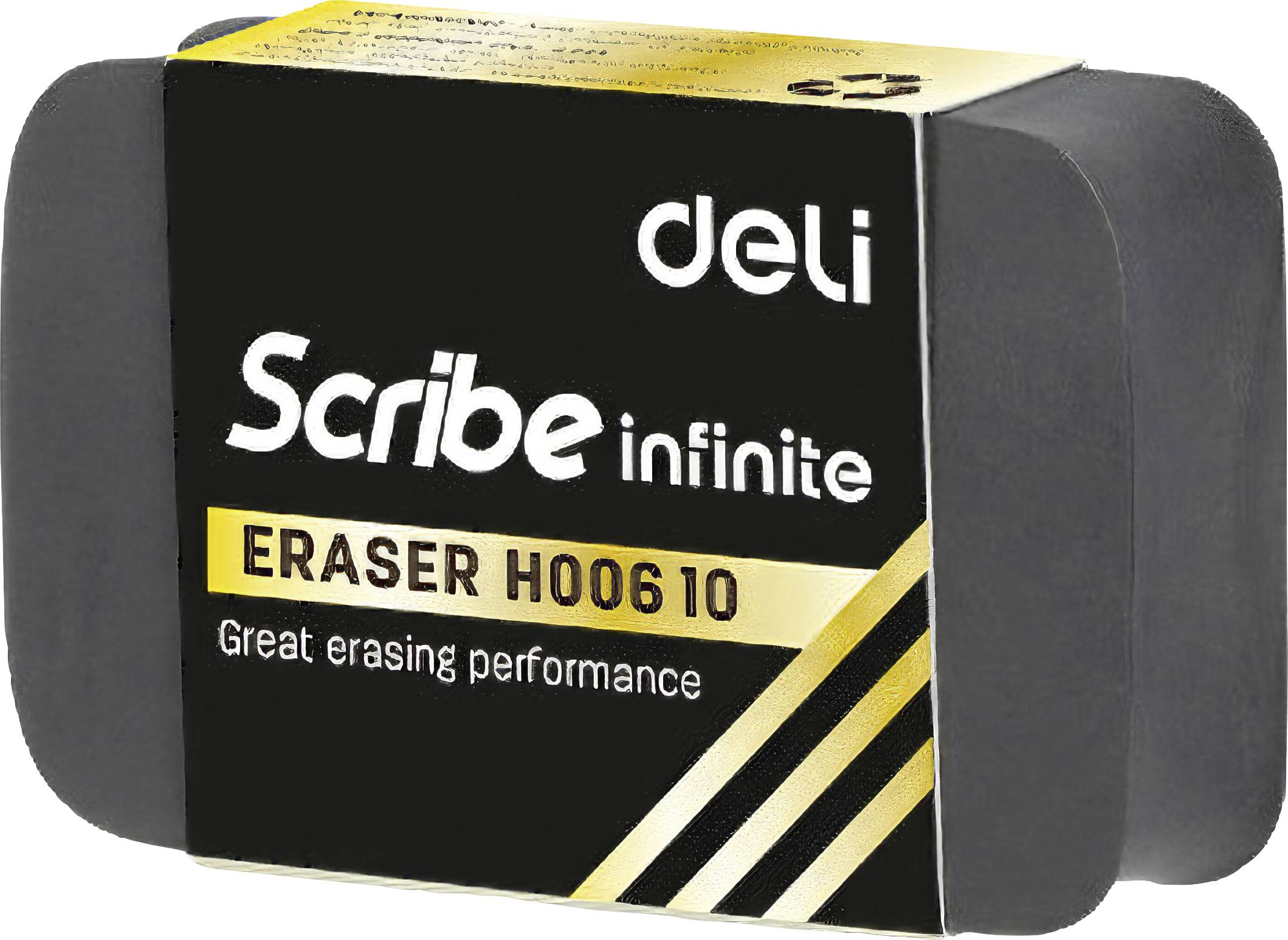 Packung mit Deli Scribe Infinite Radiergummi, beschriftet mit „ERASER H006 10