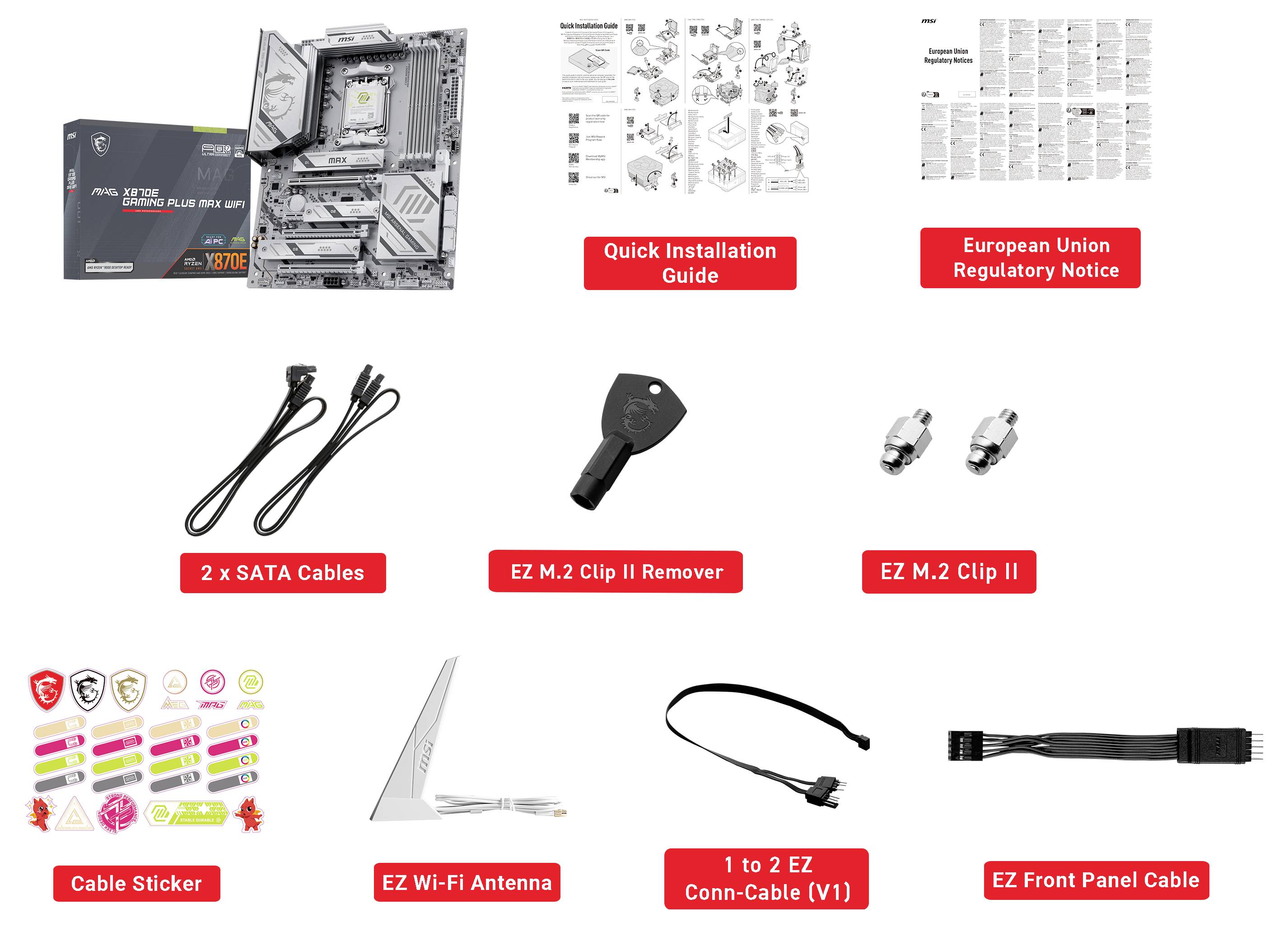 MSI MAG X870E GAMING PLUS MAX WIFI Mainboard Sockel (PC) AMD® AM5 Formfaktor (Details) ATX Mainboard-Chipsatz AMD® X870E