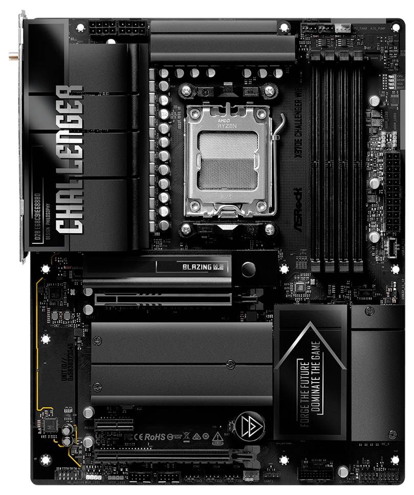 ASRock Phantom Gaming Motherboard mit Intel CPU-Sockel, RAM-Steckplätzen, PCIe-Steckplätzen, Kühlkörpern und 