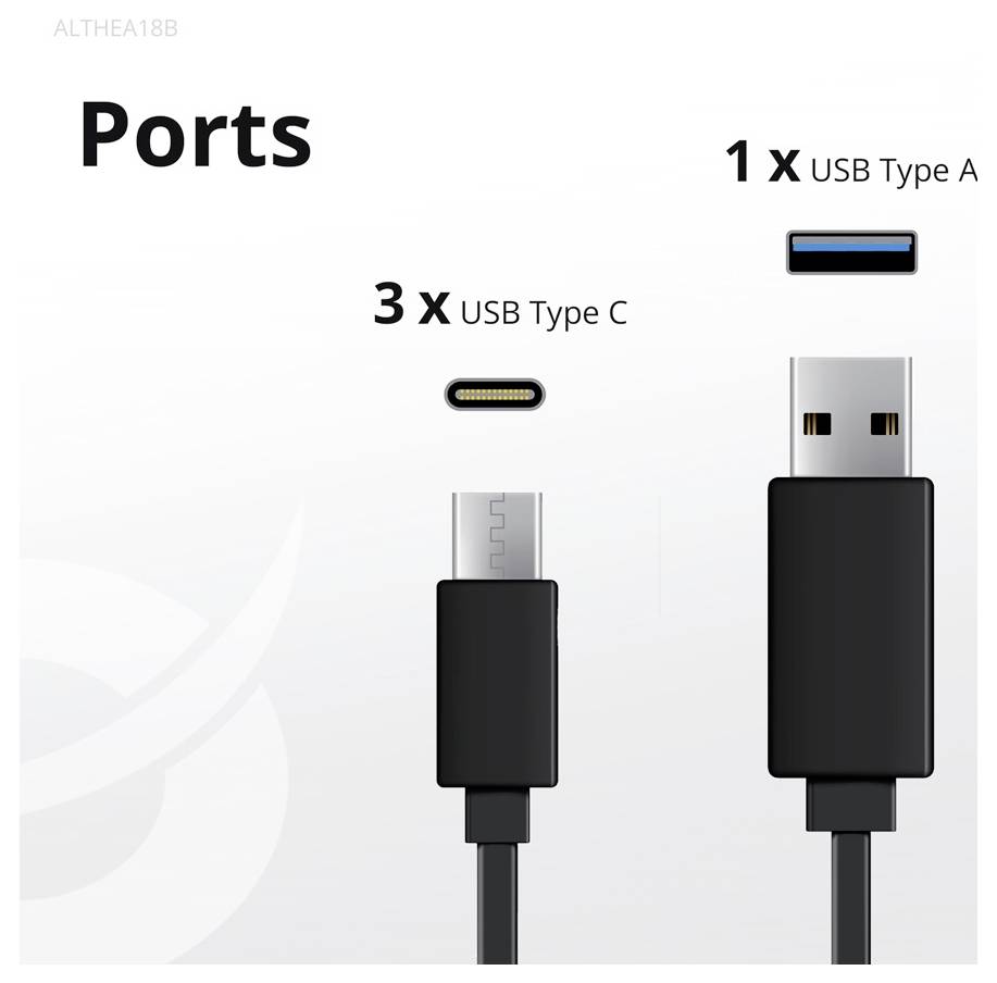 Conceptronic ALTHEA18B 100W 4-Port GaN USB PD Charger USB Ladegerät USB-A, 3x USB-C® Schwarz