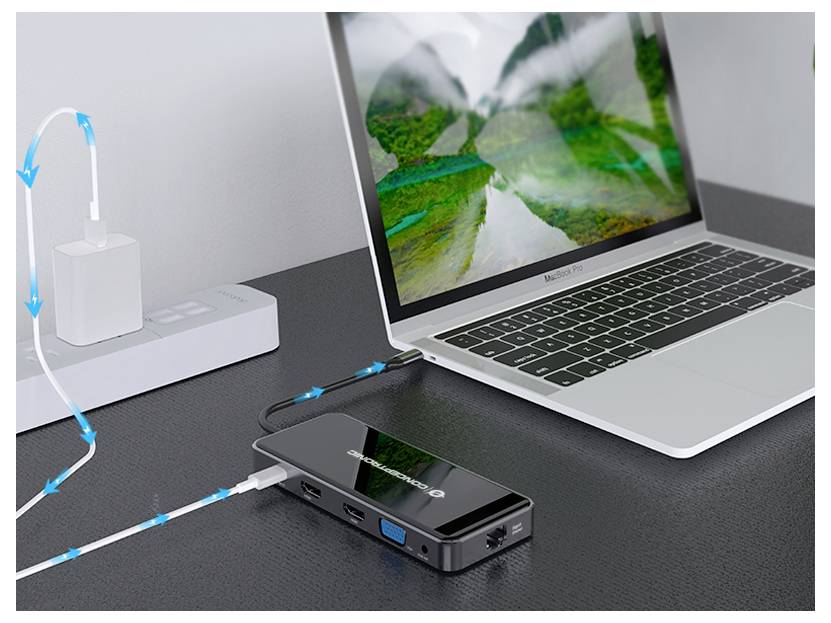 Conceptronic Notebook Dockingstation DONN15G 12-in-1 MST Docking Station USB