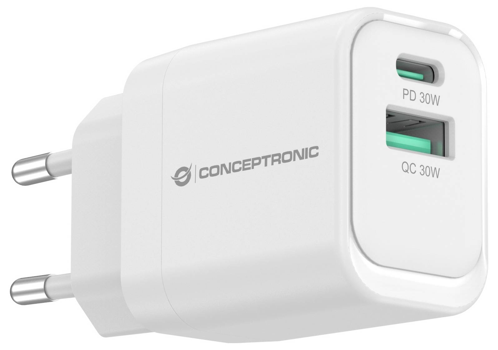 Conceptronic ALTHEA19W33 2-Port 33W GaN USB PD Charg USB Ladegerät 33W USB-A, USB-C® USB PD Weiß
