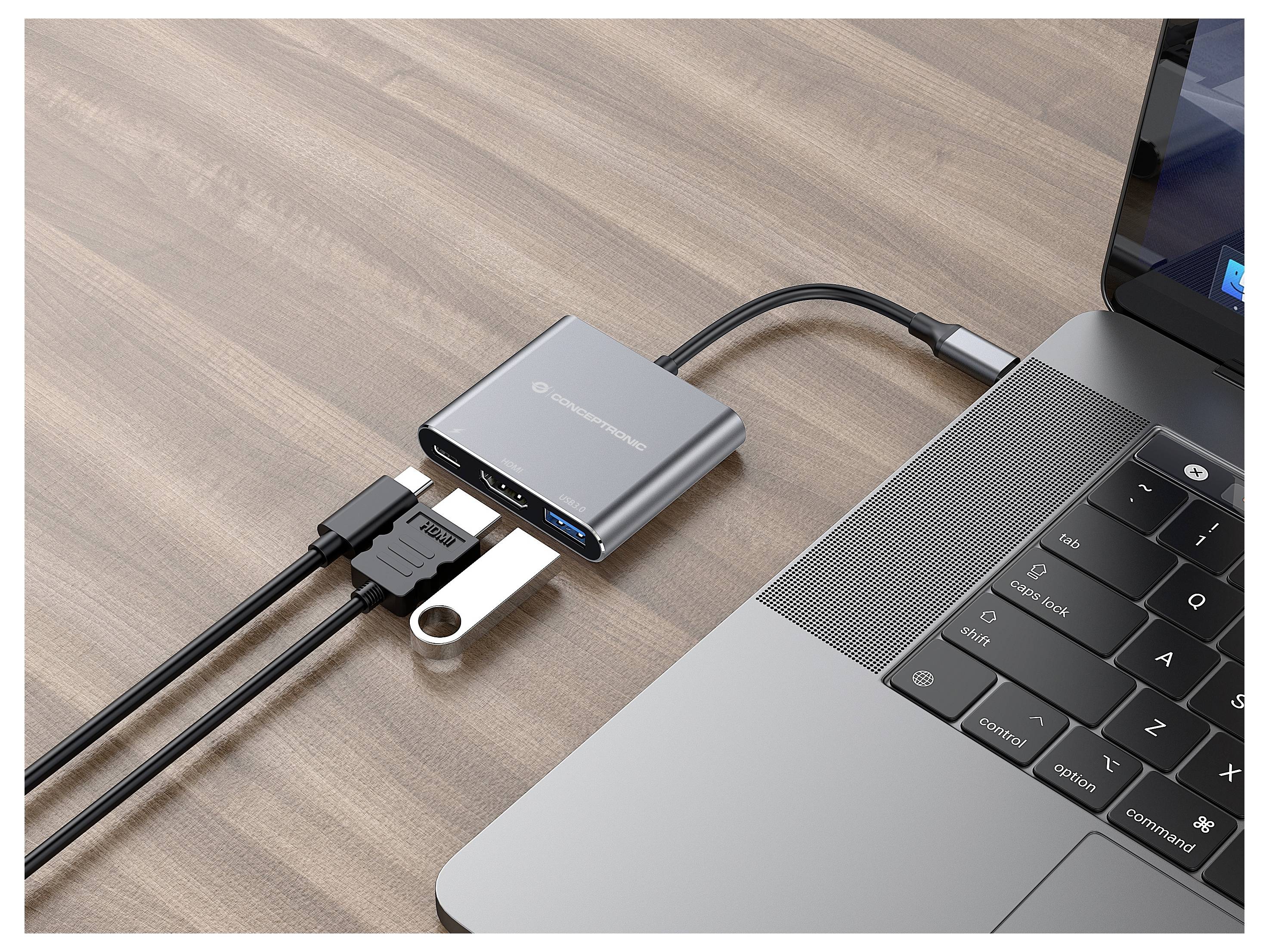 Conceptronic Notebook Dockingstation DONN18G 3-in-1 USB 3.2 Gen 1 Docking St