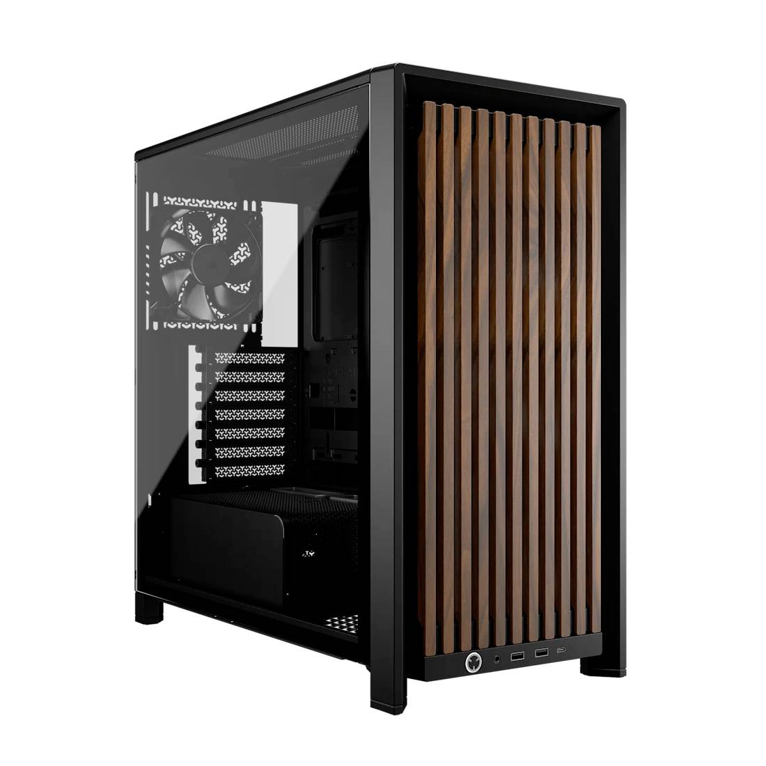 Corsair FRAME 4000D RS, Black/Walnut Midi-Tower PC-Gehäuse Schwarz, Holz