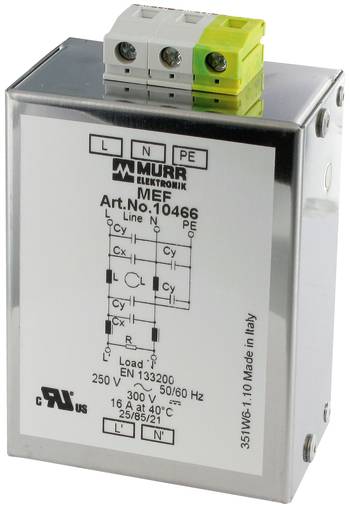 Metallisches Elektrofiltermodul mit der Bezeichnung „MURR Elektronik MEF