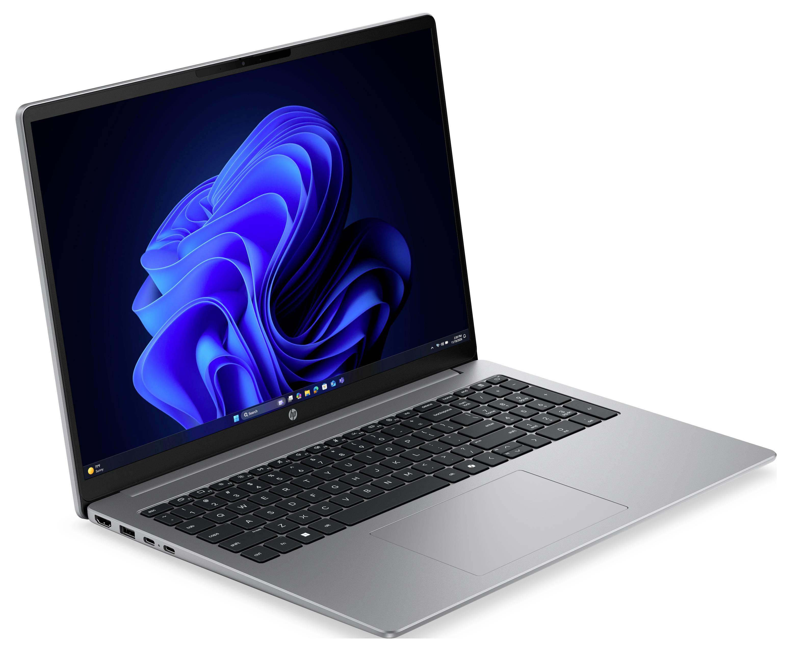 HP Notebook 40.6cm (16 Zoll) WUXGA 220 16GB RAM 512GB SSD Deutsch, QWERTZ AMD AMD Radeon Graphics Silber D82WQET