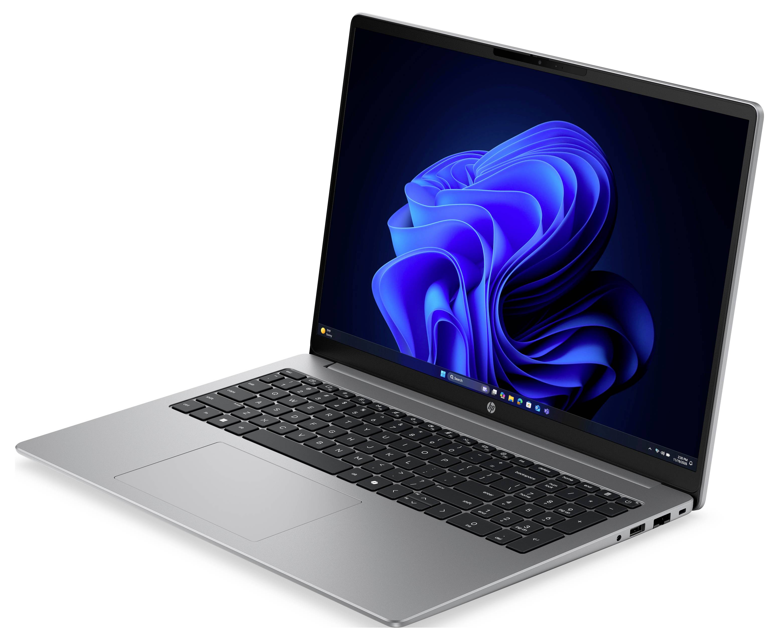 HP Notebook 40.6cm (16 Zoll) WUXGA 220 16GB RAM 512GB SSD Deutsch, QWERTZ AMD AMD Radeon Graphics Silber D82WQET