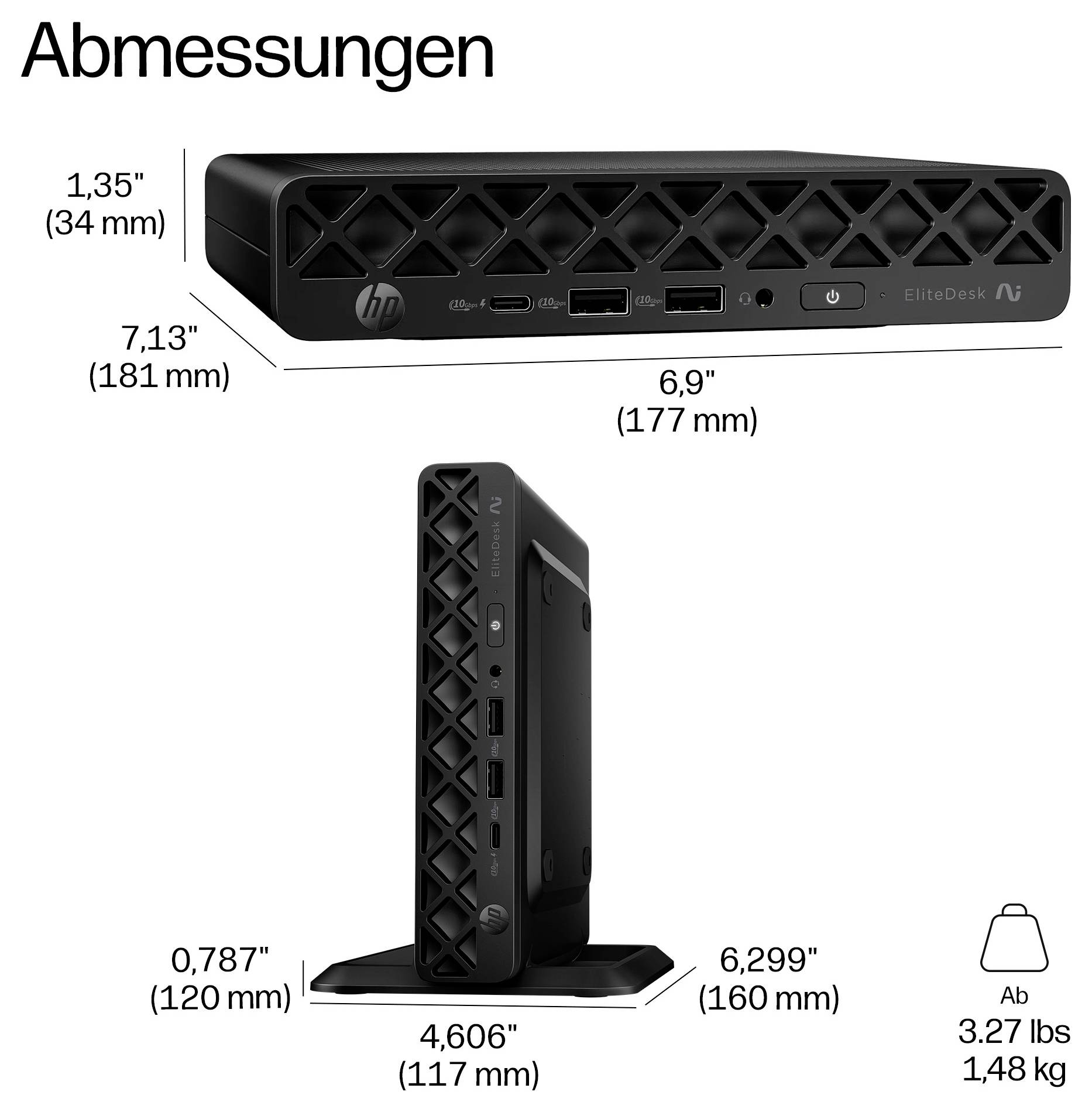 HP Workstation Mini PC HP EliteDesk 8 Mini G2i U5 16/512GB 322 4.4 GHz 16 GB RAM 512 GB SSD Intel Intel-Grafik DL8T6ET