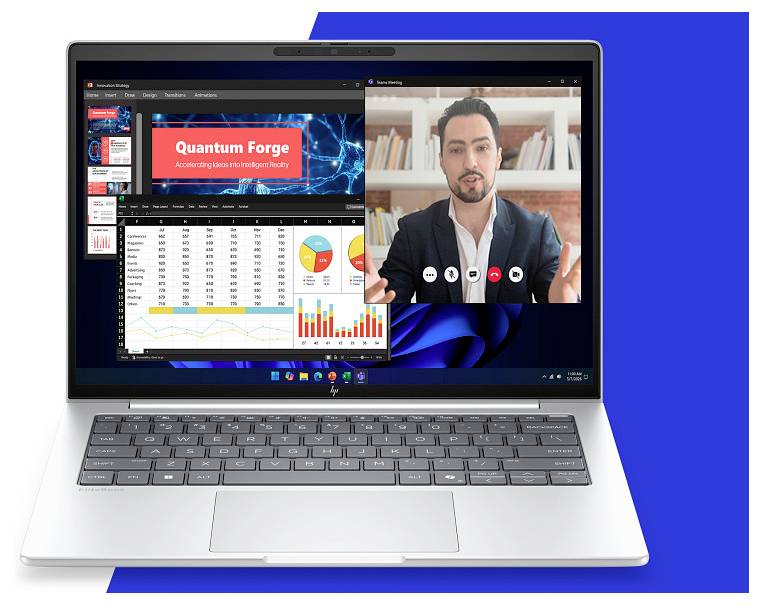 Laptop, das ein Präsentations-Dashboard mit dem Titel 