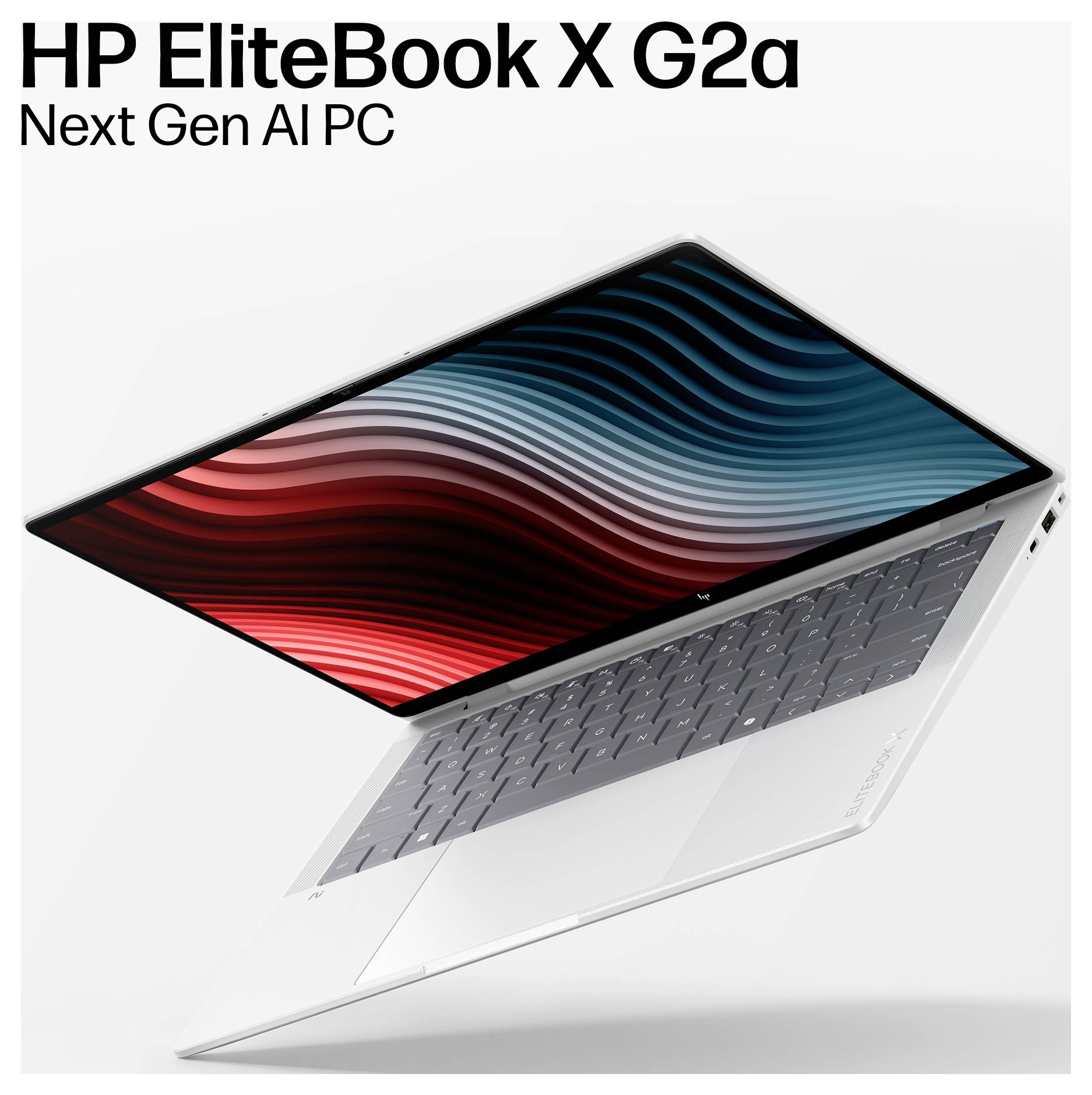 HP EliteBook X G2a Laptop-Anzeige mit dem Text „Next Gen AI PC