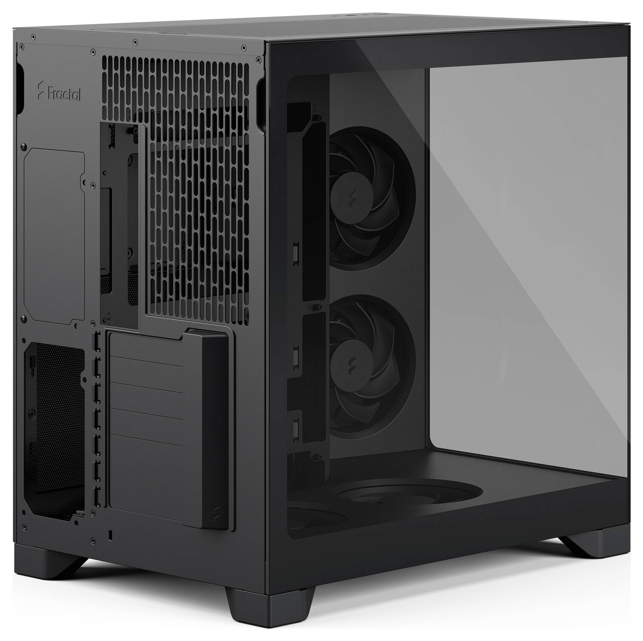 Fractal Design Geh Pop 2 Vision Black Midi-Tower PC-Gehäuse Schwarz 4 vorinstallierte Lüfter, Staubfilter, Seitenfenster
