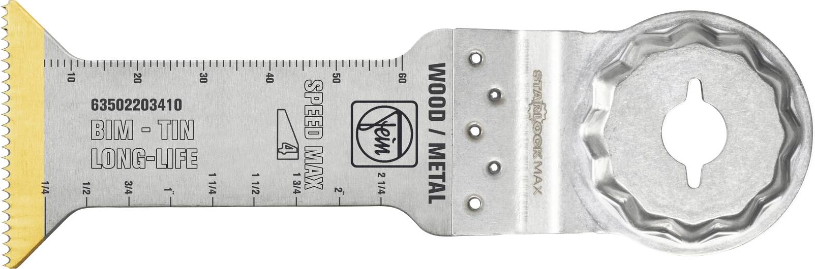 Metallische oszillierende Sägeblatt mit Linealmakierungen und „HOLZ/METALL