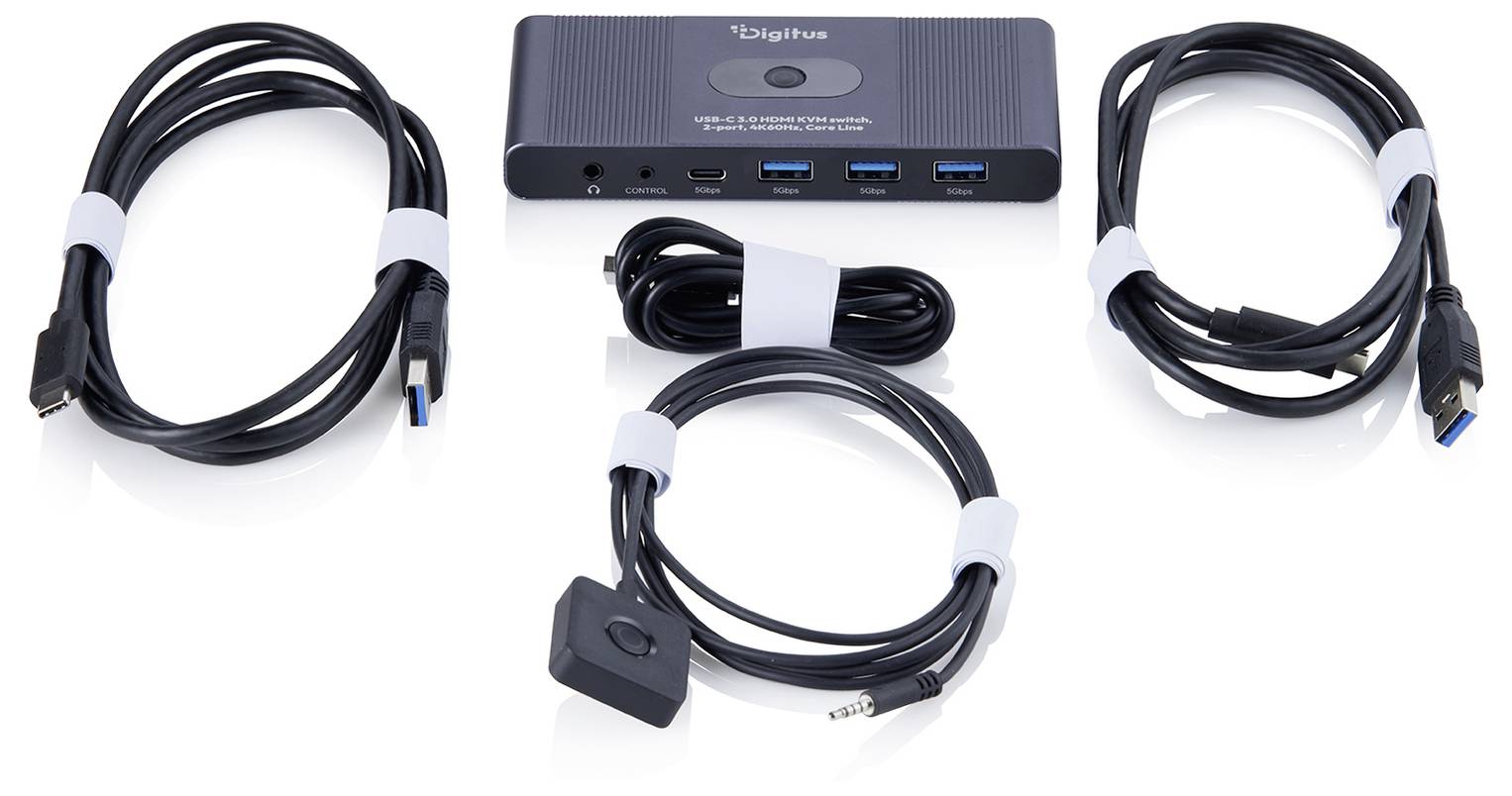 Digitus KVM-Matrix-Switch HDMI Fernbedienung, Touchscreen 3840 x 2160 Pixel