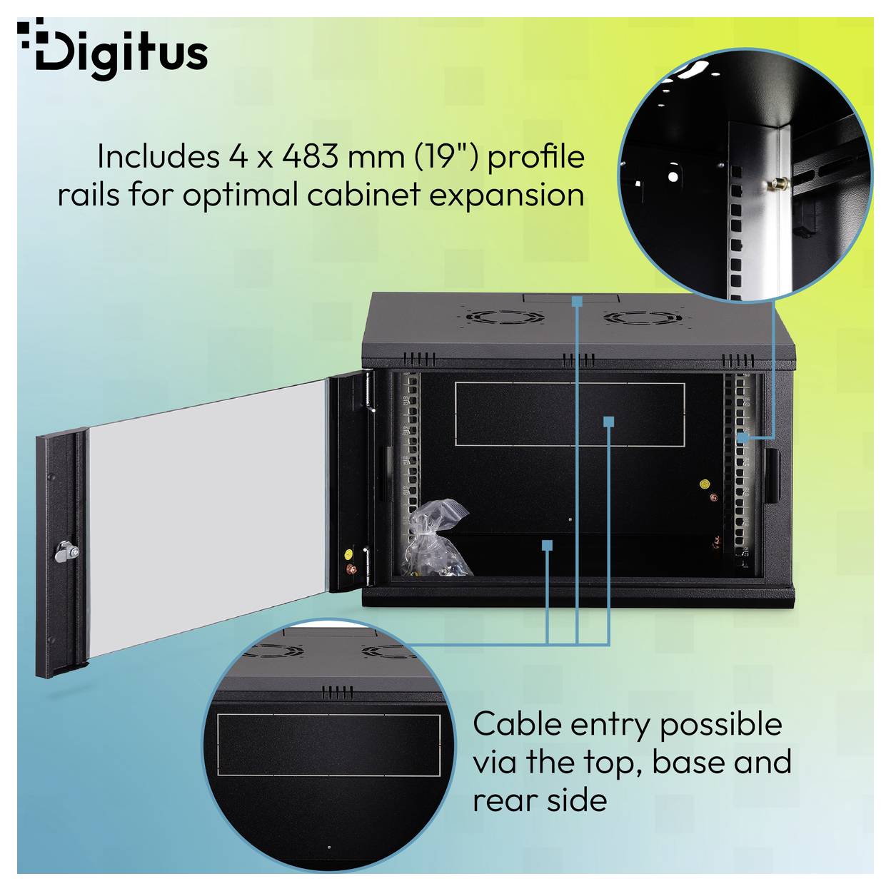 Digitus-Schrankbild mit 4 x 483 mm (19