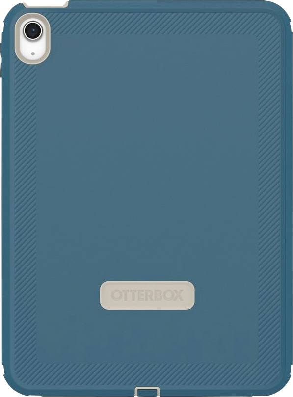 Tealfarbenes OtterBox-Tablet-Etui mit Kameraausschnitt und zentriertem OtterBox-Logo, Vorderansicht.