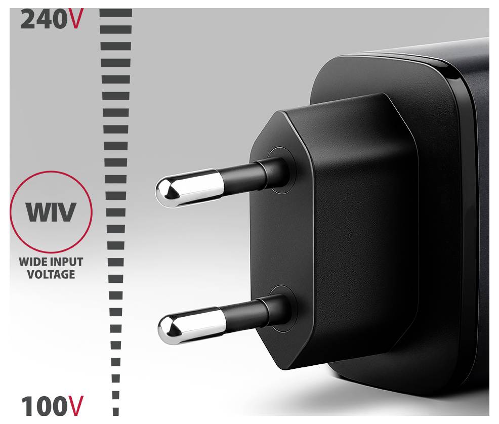 AXAGON USB Ladegerät 67W USB-C® Buchse (Power Delivery), USB-A Buchse Quick Charge 3.0 Schwarz, Grau GaN