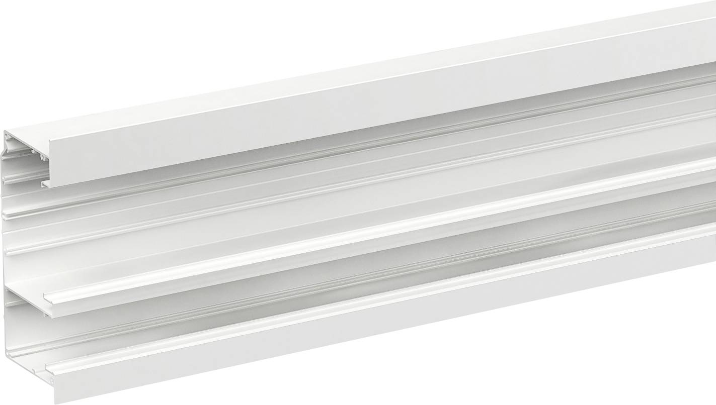 Weißes Aluminium-Kanalprofilblech in Perspektivansicht auf einfachem Hintergrund.