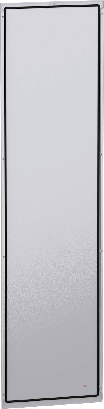 Hohles rechteckiges graues Panel oder Gerät mit dünnem schwarzem Rahmen und einem kleinen orangefarbenen Indikator in der Nähe der unteren rechten Ecke.