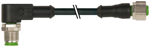 Koaxialstecker-Adapter im rechten Winkel mit Gewinde-Steckverbindern (Stecker und Buchse) an den gegenüberliegenden Enden, gezeigt auf weißem Hintergrund.