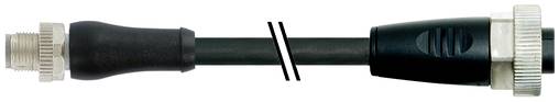 Ein schwarzes Kabel mit Metallverbindern an beiden Enden, dargestellt in einer Nahaufnahme-Produktansicht, mit einer Bruchmarkierung, die einen Schnitt oder entfernten Abschnitt anzeigt.