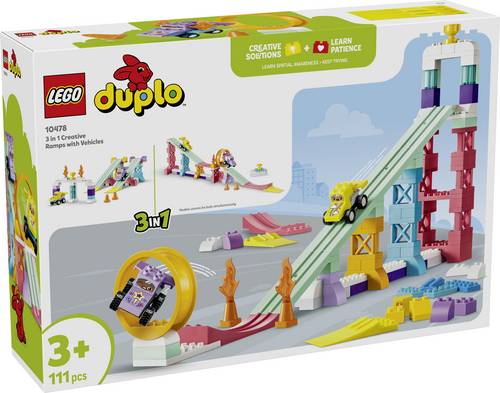 10478 LEGO® DUPLO® Town Kreative Sprungschanzen mit kleinen Flitzern 3-in-1-Set  Lernspielzeug für Kinder ab 3 Jahren für