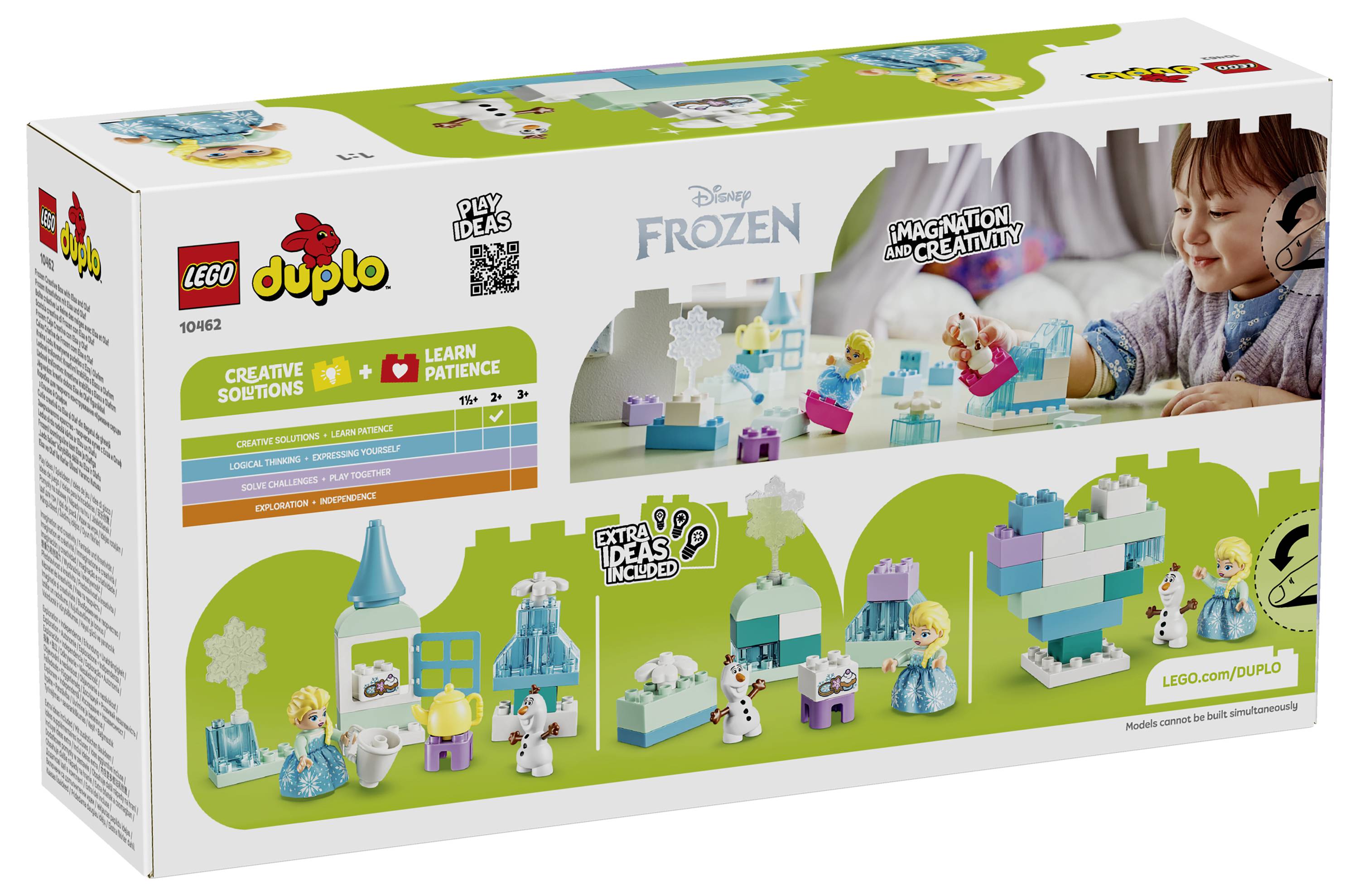LEGO DUPLO Disney Frozen Kreativbausteine-Set mit Anna, Elsa, Olaf und Frozen-inspirierten Modellbauanleitungen für fantasievolles Spielen.