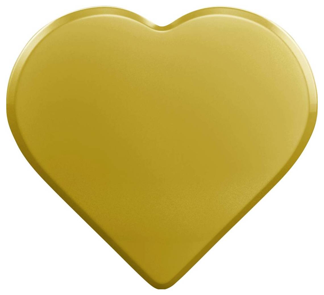 Goldenes herzförmiges Symbol auf weißem Hintergrund.