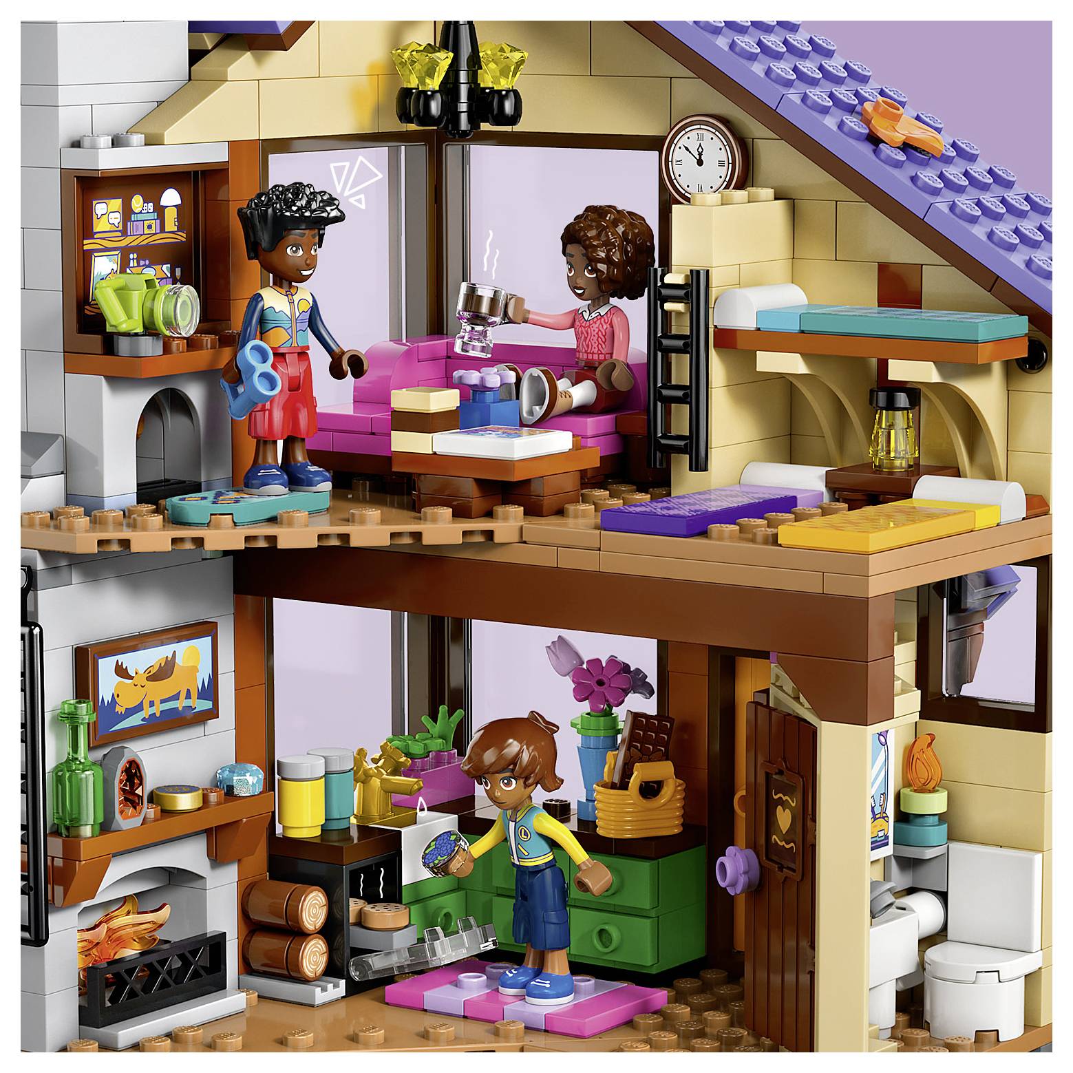 42705 LEGO® FRIENDS Gemütliche Hütte im Herbstwald; 4 Spielfiguren, ein Hund und ein Eichhörnchen